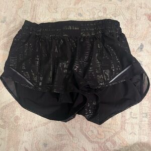 lululemon athletica Black Patterned Women's Athletic Shorts